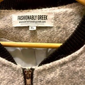 Grey coat with zipper